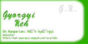 gyorgyi meh business card